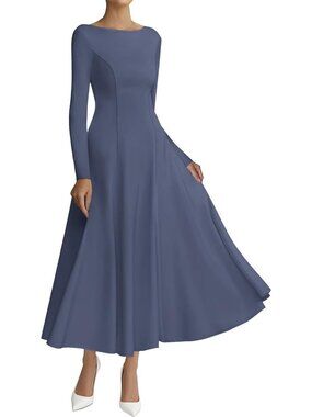 Chic Long Sleeve A-Line Maxi Dress for Wedding Guests | Elegant Evening Wear